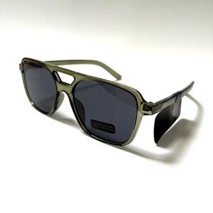 NWT Original HOUSE OF HARLOW Double Bridge Aviator Sunglasses Solid Acetate GREN